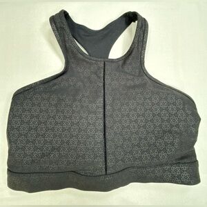 ZYIA Charcoal Floral-Print Racerback Sports Bra